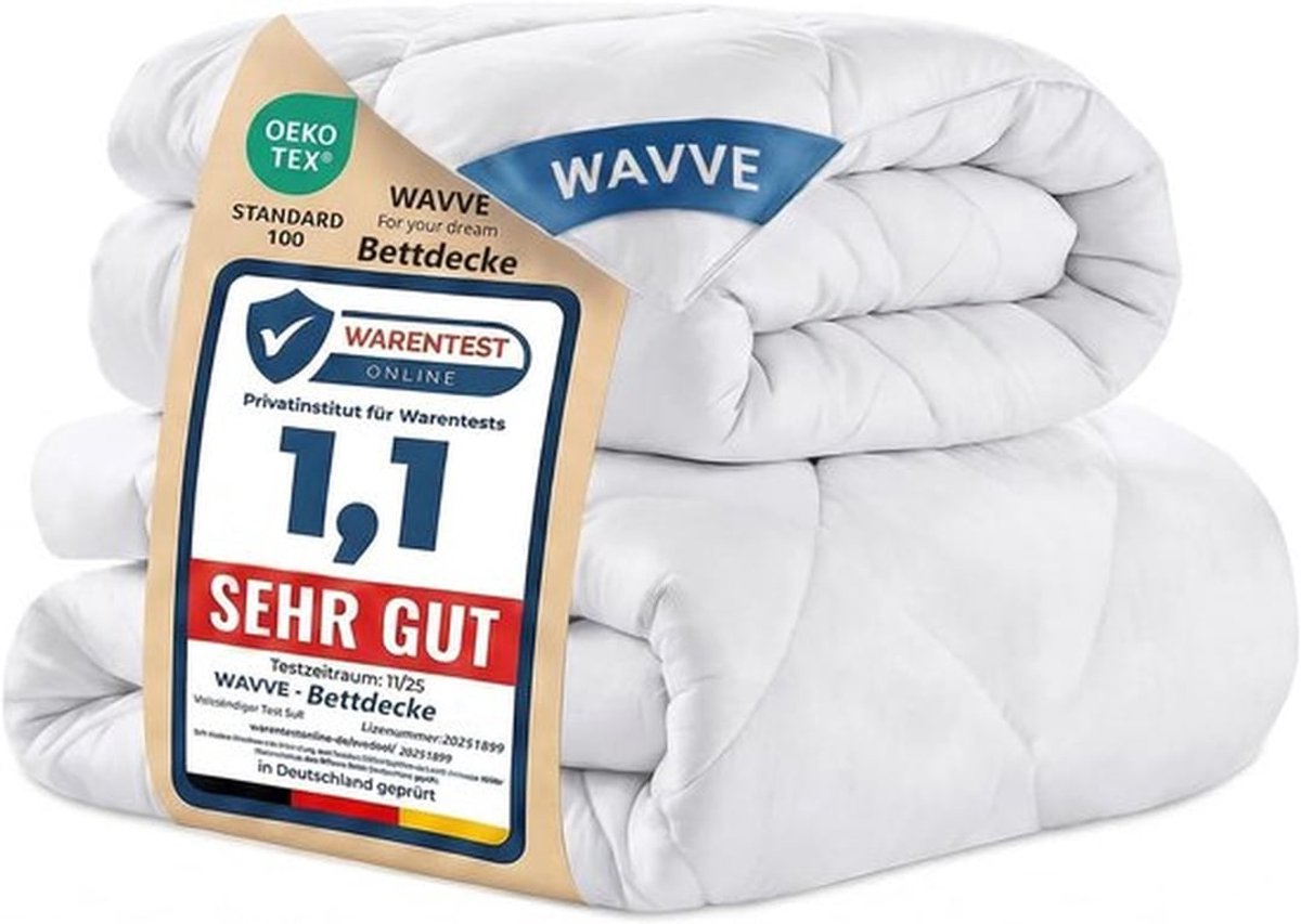 Thijox - WAVVE Dekbed 135x200 2-delige Set - Zomer 150 g/m² + 4 Seizoenen 300 g/m² = Winter 450 g/m² - Eenpersoons Microvezel Dekbed - Wit