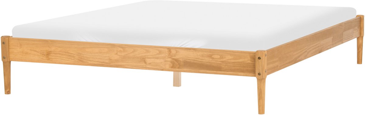 VEYRAC - Tweepersoonsbed - Lichtbruin - 180 x 200 cm - Grenenhout