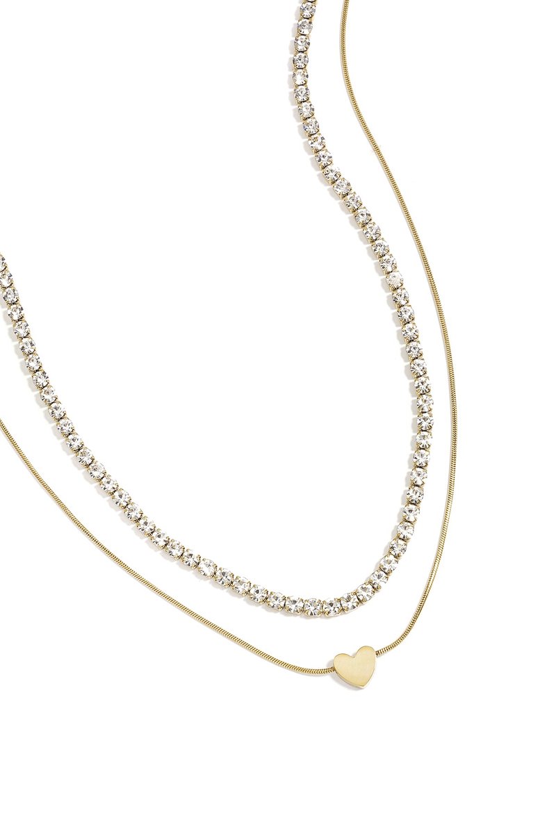 Fleurine - Hartjes Ketting - Goud - Stainless Steel - - Goud