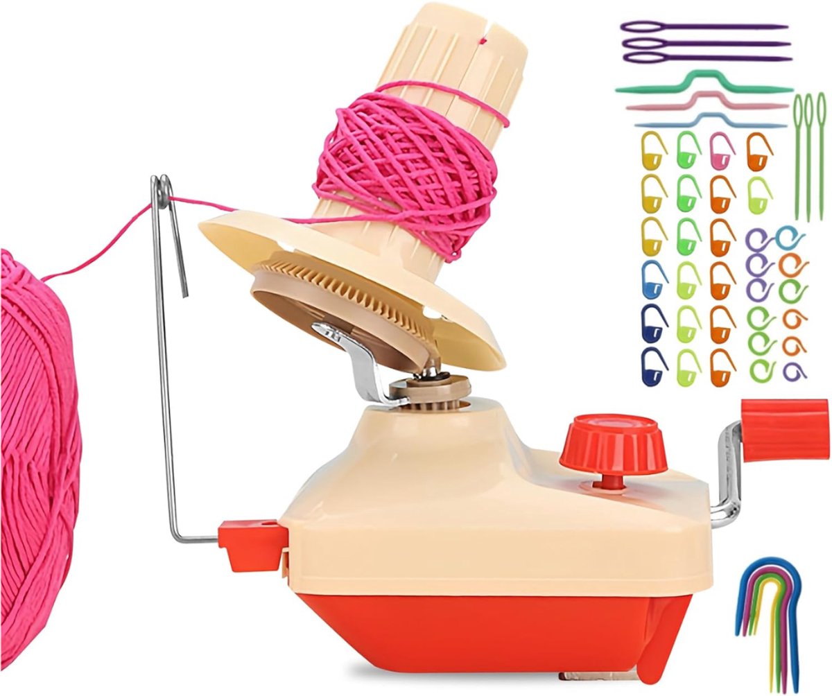 DYVNS® Punnikmolen - Breimachine - Zelf Haken - Kinderen & Volwassenen - Rood