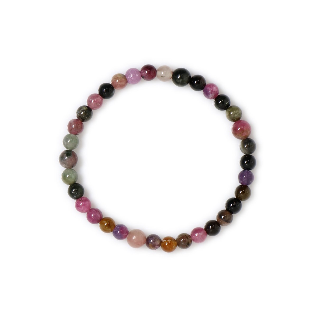Cavill - Toermalijn Armband Ronde Kralen - 38,24 ct - Elastisch 18 cm - Kleurrijk Madagaskar - Modieus Dames Sieraad