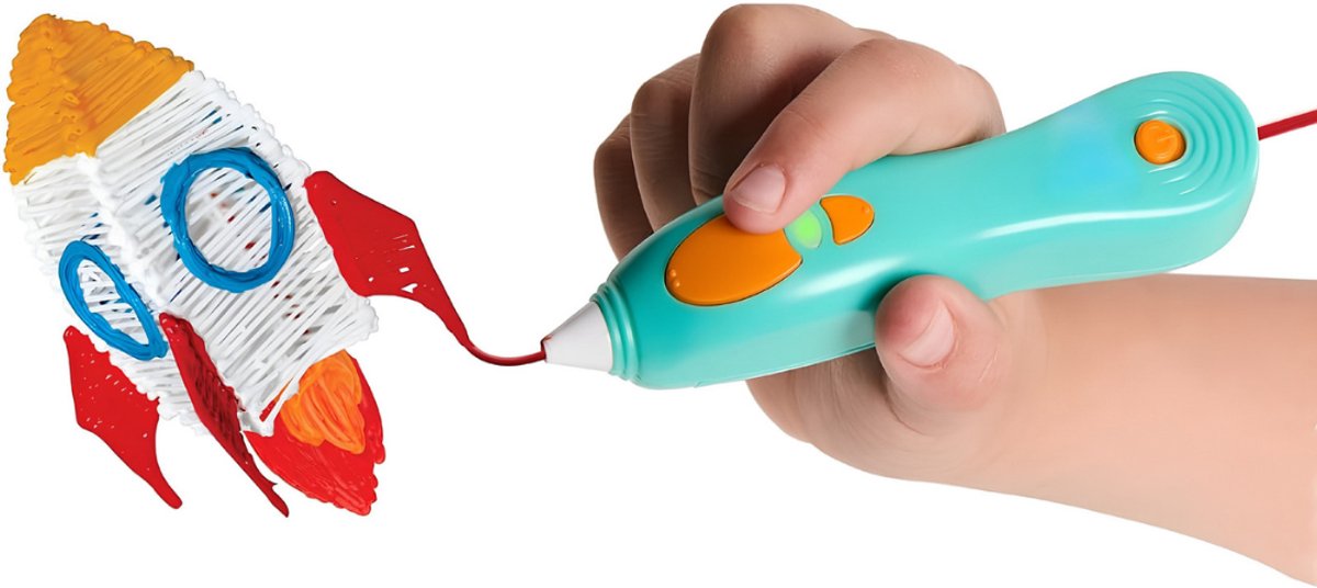 KIRA® 3D Pen Starterspakket - 3D Pen - STEM Leer Speelgoed, Vanaf 6 Jaar - 3D Pennen Tekenset - Lichtblauw - 23cm x 15cm x 7cm