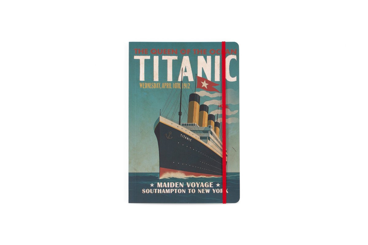 Lanzfeld Titanic - Notitieboek A5 - Gelinieerd - Vintage Poster - 80 Pagina's - Softcover