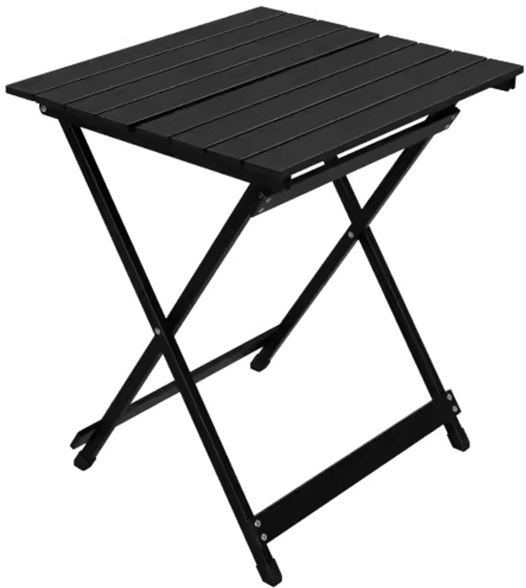 Campingtafel aluminium - zijtafel vouwen balkontafel picknicktafel ultralicht draagbaar vouwen 50,5 x 47 x 59,5 cm - zwart