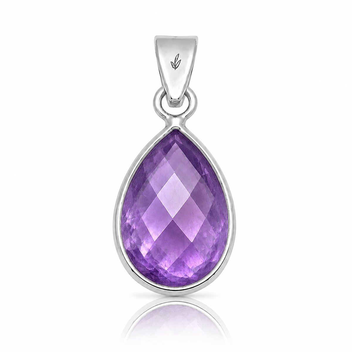 Natuursieraad - 925 sterling zilver amethist ketting hanger - natuursteen edelsteen sieraad - handgemaakt