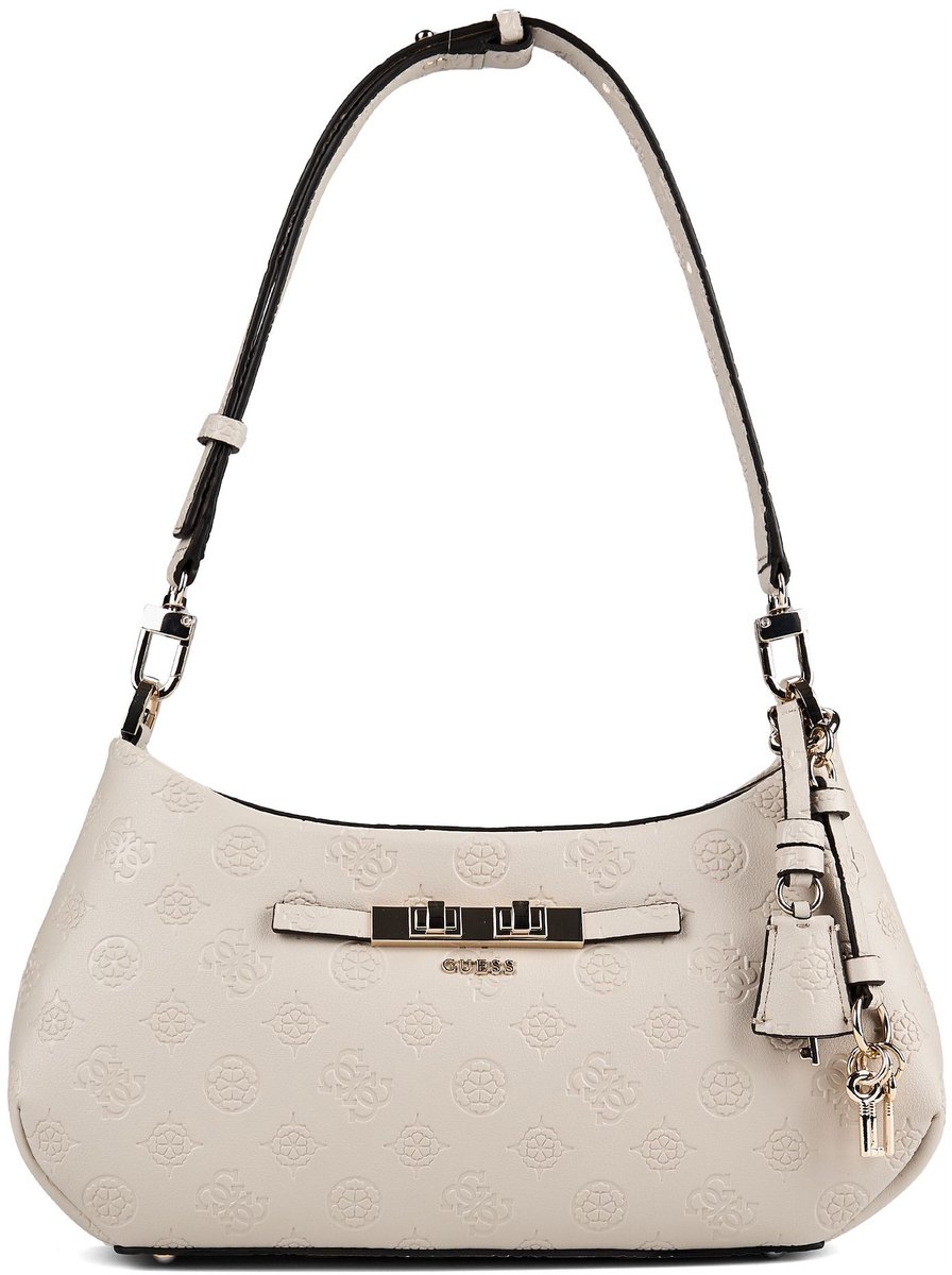 GUESS schoudertas Carmella Hobo Bone Logo beige