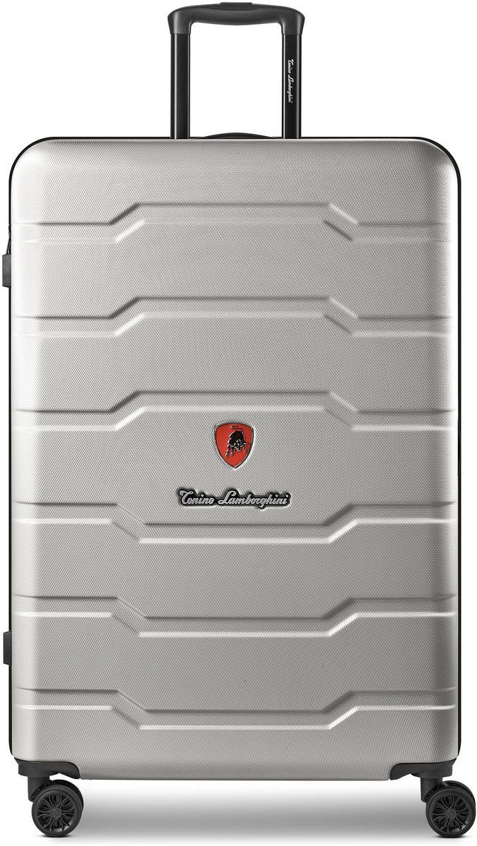 Tonino Lamborghini Bologna 4 wielen Trolley L 77 cm - Harde bagage - Combinatieslot - silver