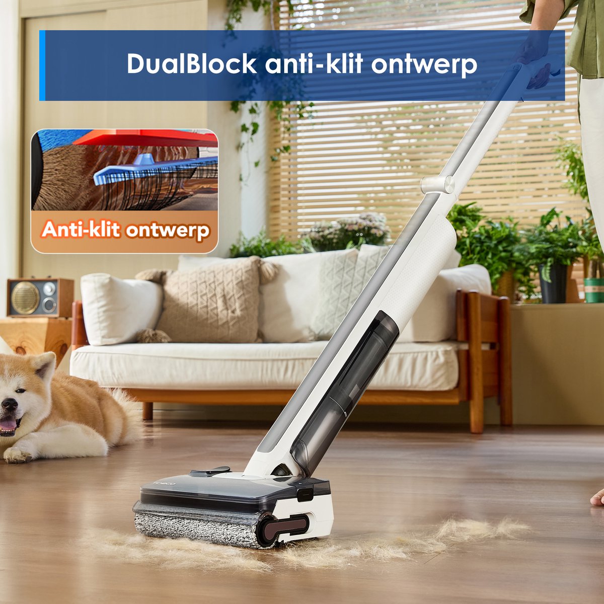 Tineco FLOOR ONE i7 Fold Premium - Nat en droog stofzuiger en dweil - 22.000 Pa Zuigkracht - Anti-Hair Tangling - 180° Vouwbare buis - Geluidsarm & hete lucht 85°C snelle droogtijd - 50 minuten accu - Lichtgewicht – foto 7