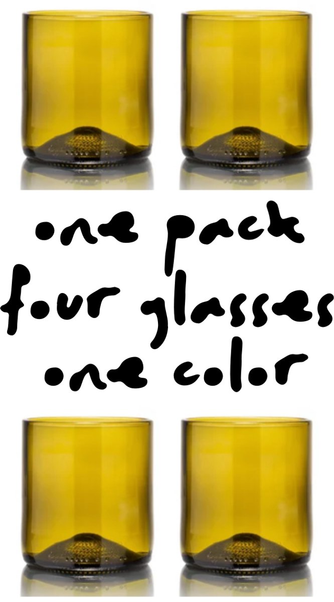 Rebottled - Short Tumblers (175ml) 4-pack - Olive