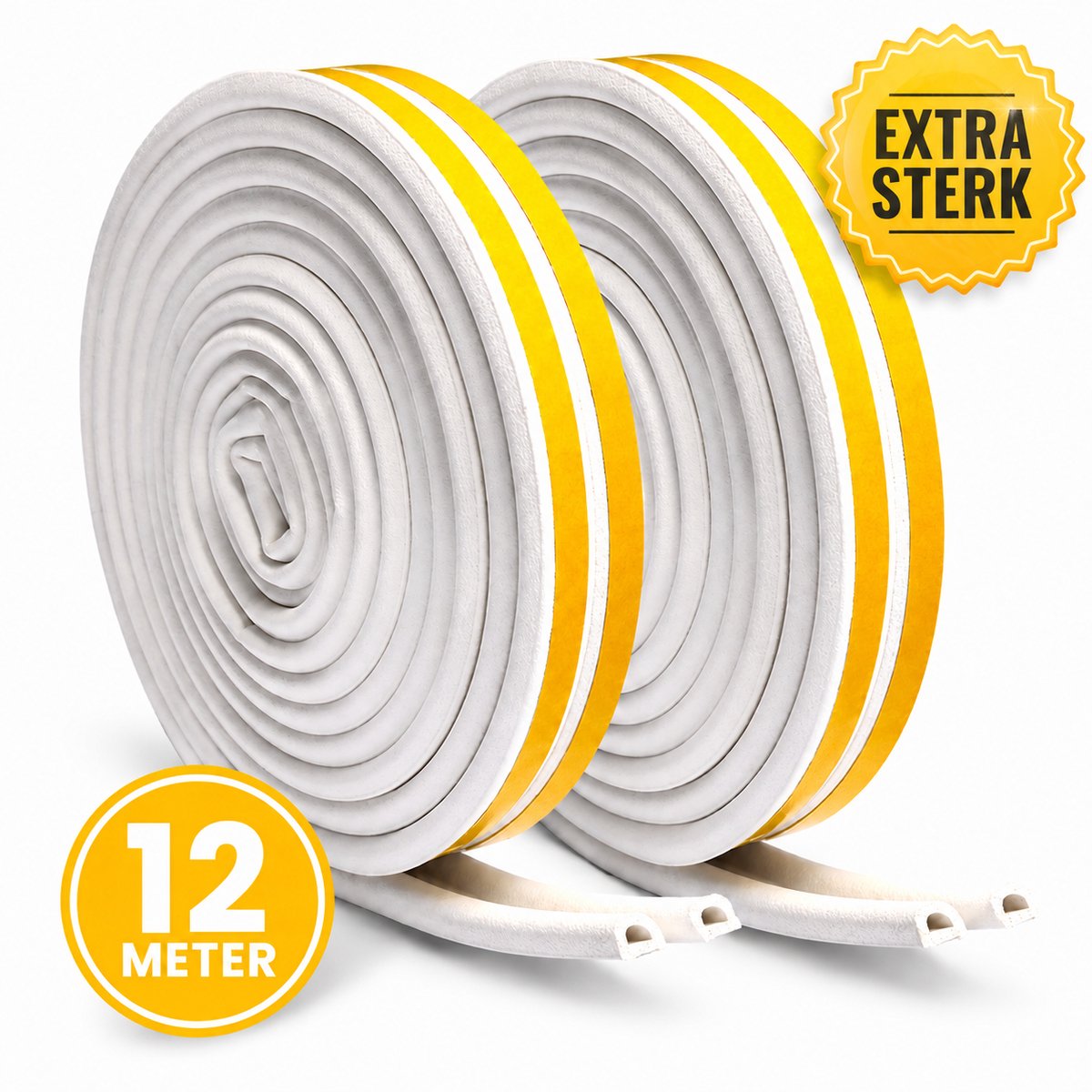 Tochtband 12 Meter Lang - Tochtstrip Zelfklevend - Tochtstrips voor Deuren - Zelfklevend - Tochtrol - Tochtstrip - Tochtwering - Nassauproducts