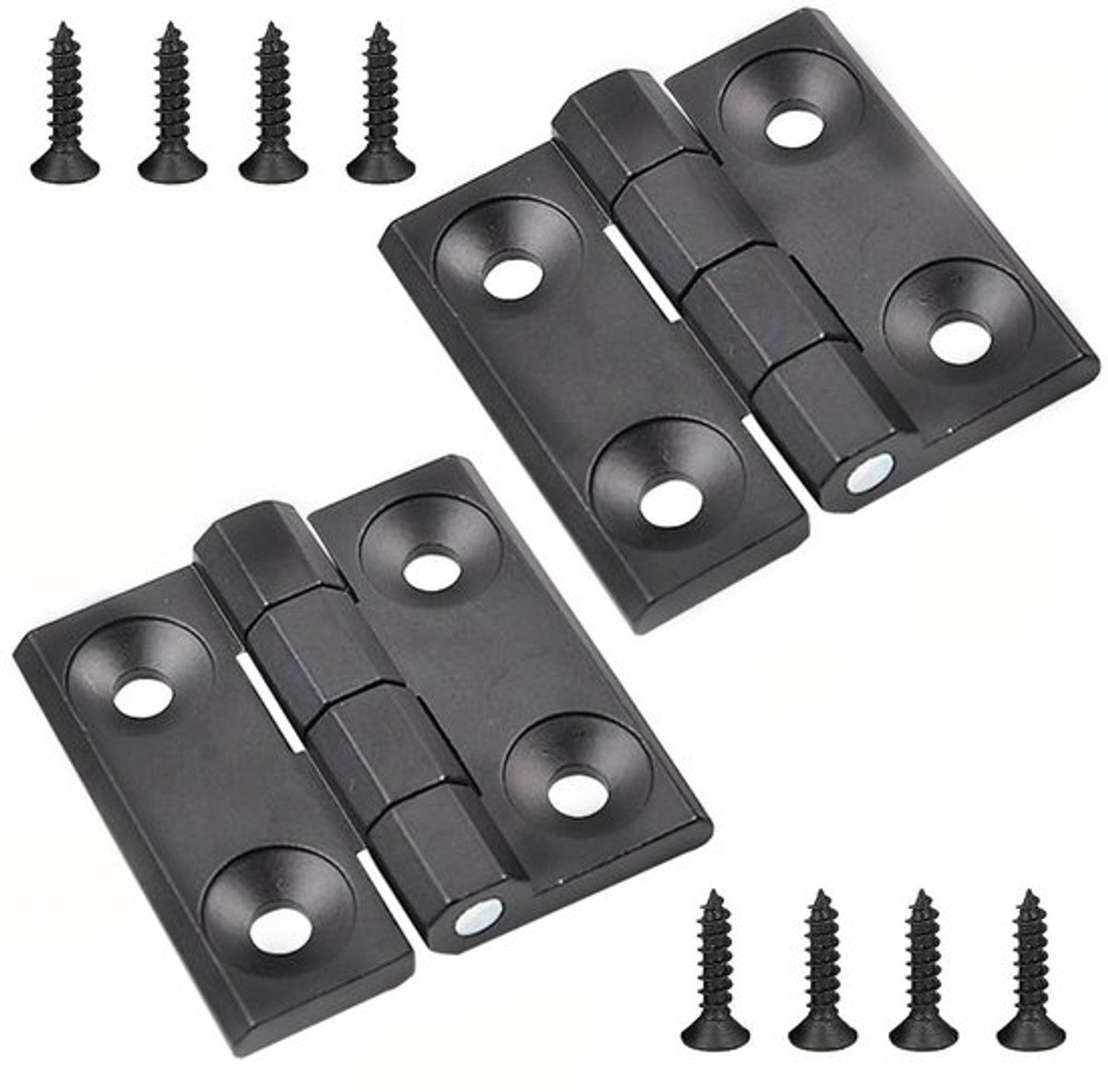 Metalen scharnier - Klapscharnier 50x50mm - Ideaal voor tuin en boot - Zwart - Schroefscharnier voor machinebouw - Duurzaam en stevig
