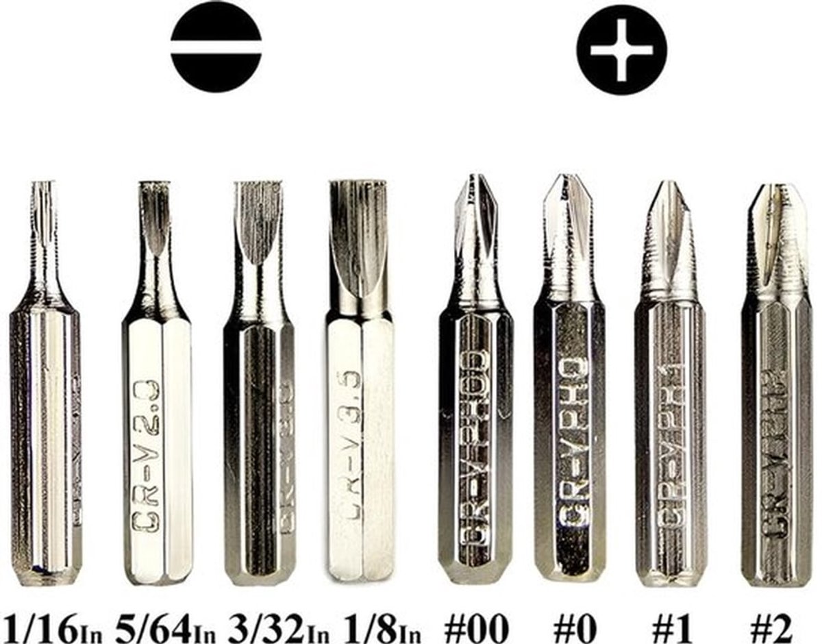 Schroevendraaierset, gereedschap, stift, 8-in-1 mini-gadgets voor reparatie, 4 x kruis en 4 x sleuf, mini-reparatiegereedschapsset voor pc, brillen, horloges, mobiele telefoon, laptop etc