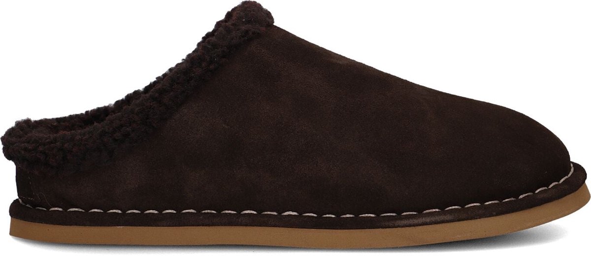 Shabbies Amsterdam - WILJA SLIPPER Suede Dark Brown - Maat 37