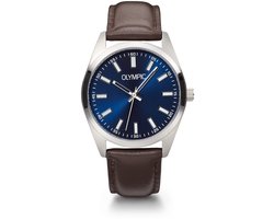 Olympic OL89HSL063 Marcel Heren Horloge Bruin Leer, Zilverkleurige Kast