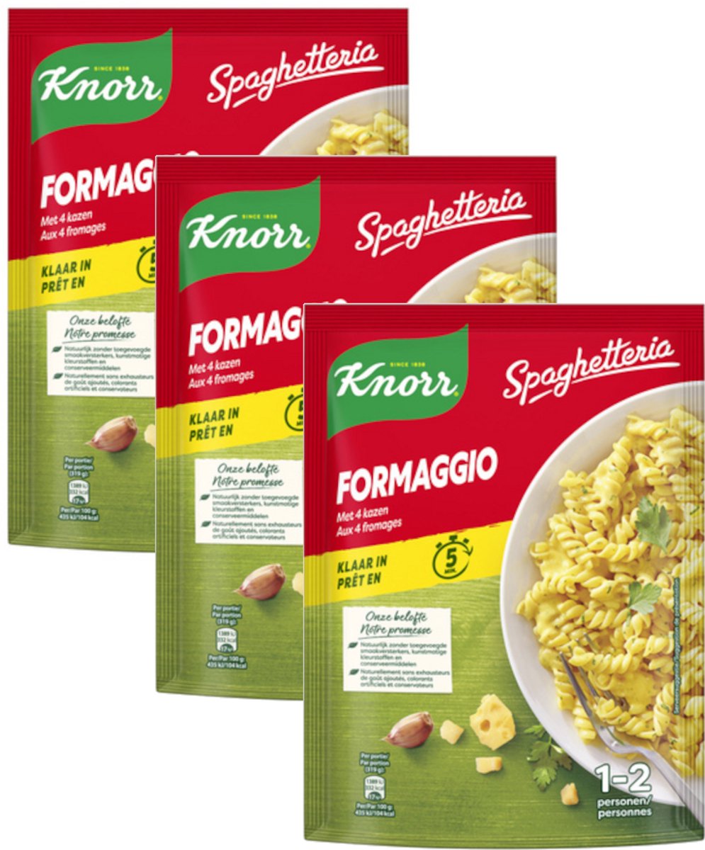 Knorr Spaghetteria Formaggio - Multipack - Pastagerecht - 489g (3x163g)