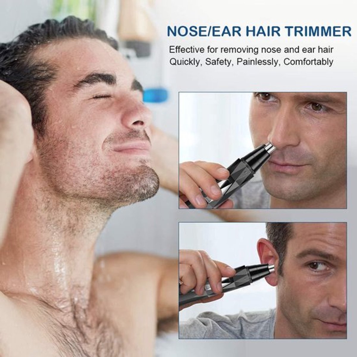 Elektrische neushaartrimmer, scheerapparaat en wenkbrauwtrimmer set voor mannen