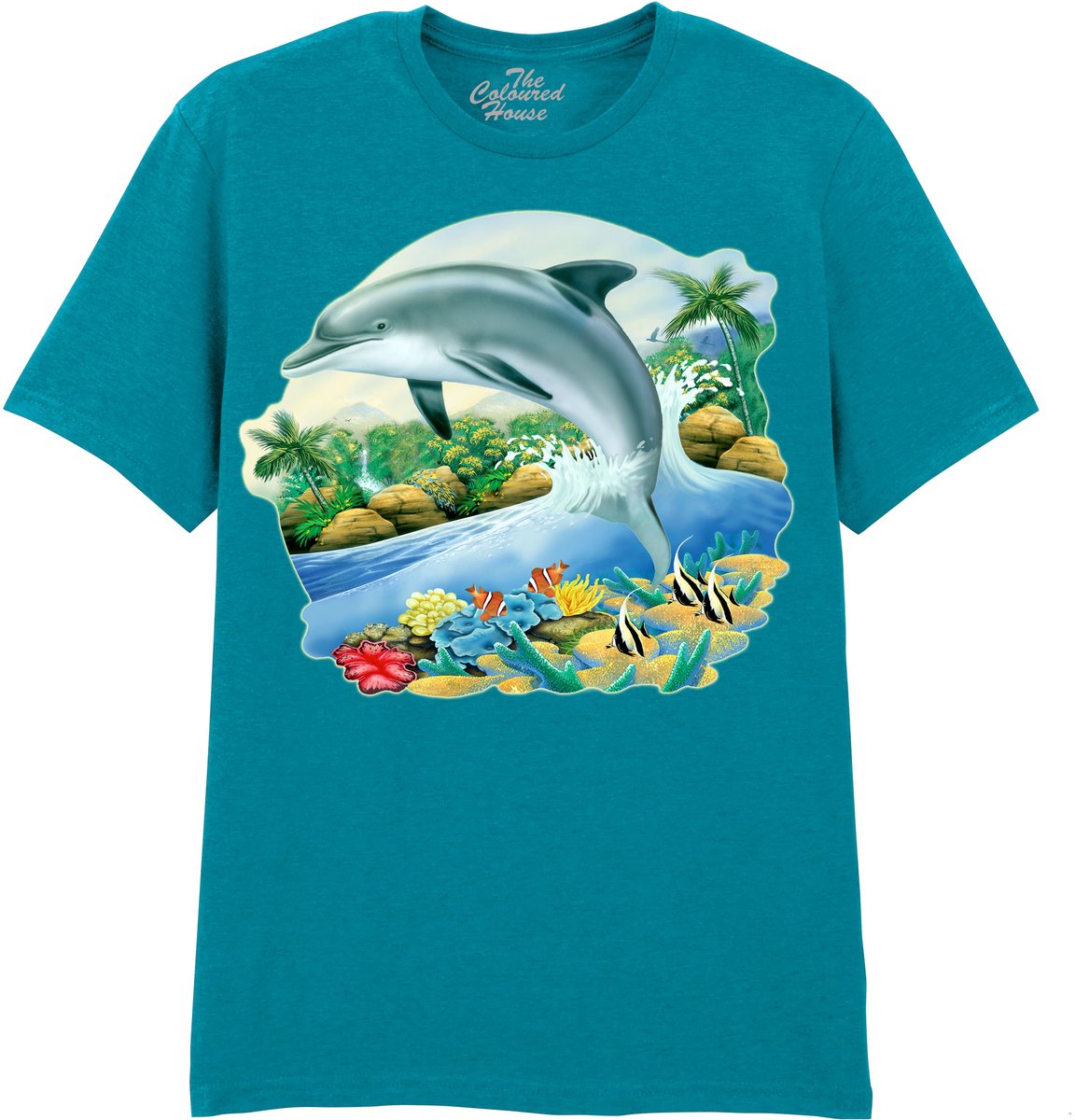 Dolfijn Dolphin Leap The Coloured House T-shirt XXL