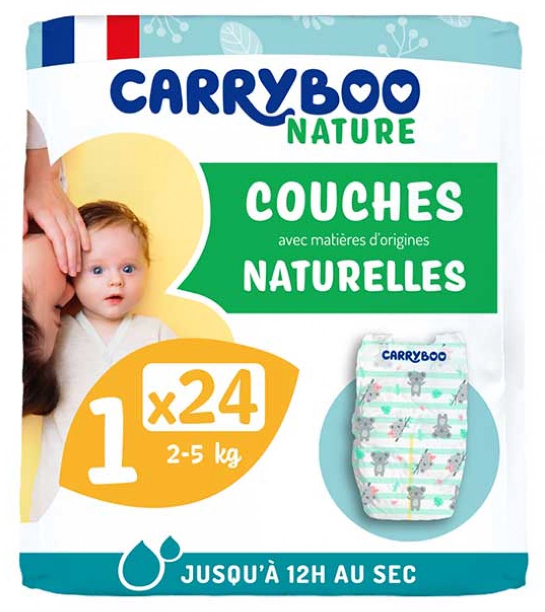 Carryboo Nature Natuurlijke Luiers 24 Luiers Maat 1 (2-5 kg)