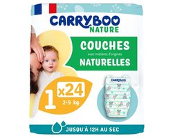Carryboo Nature Natuurlijke Luiers 24 Luiers Maat 1 (2-5 kg)