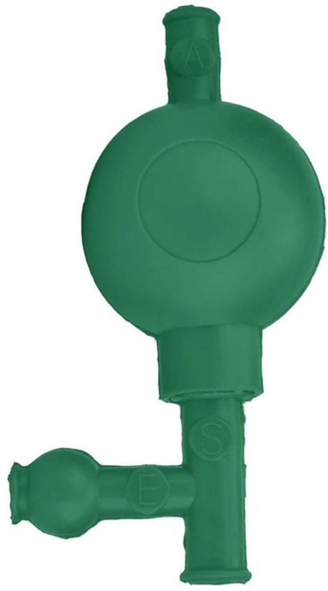 Zuigbol Grote Zuigkracht - Pipetteervulbol - Drie Kleppen - Rubber - Geschikt voor Laboratoria - 13x6x6cm - Pipette