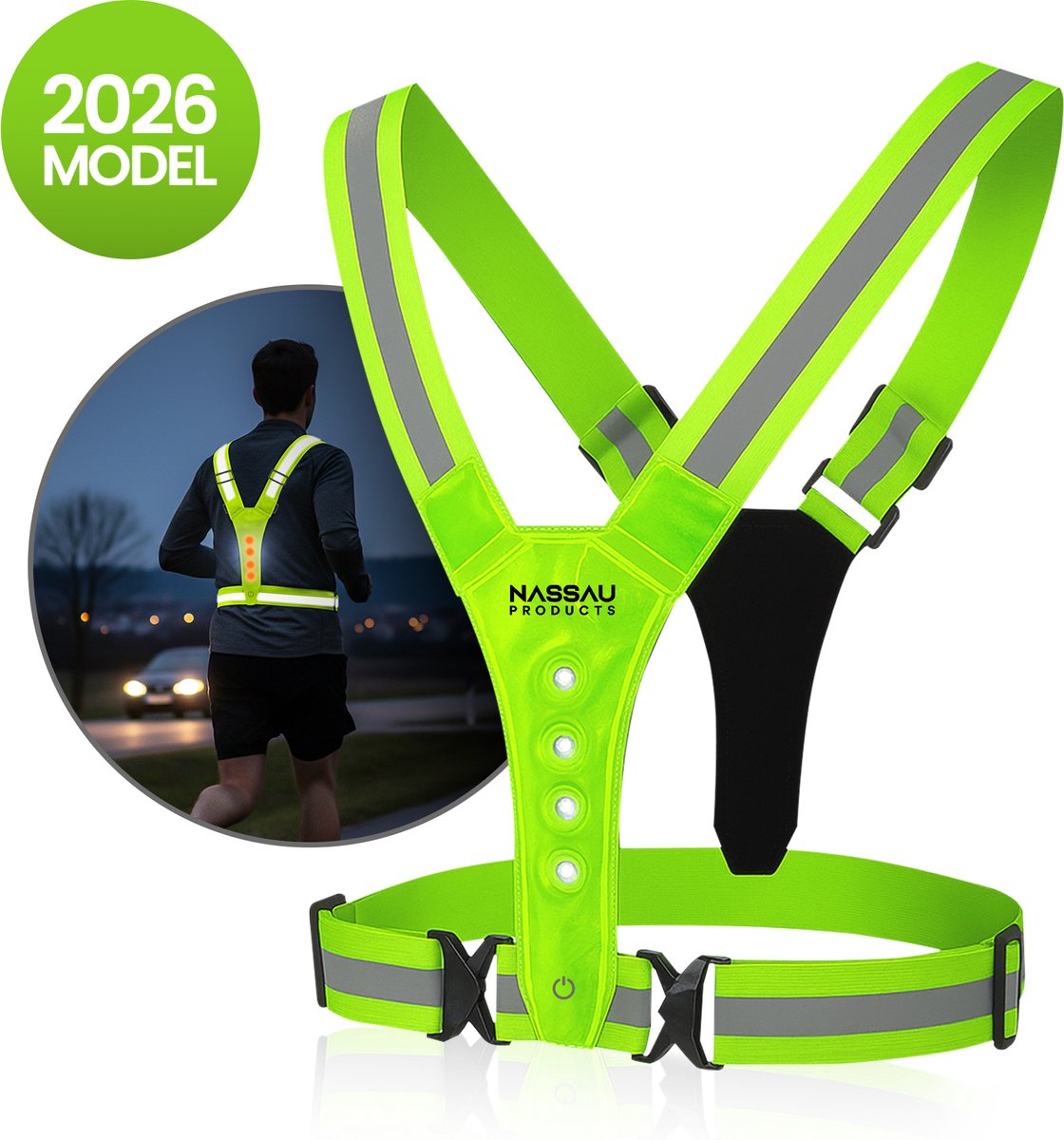 Hardloop Verlichting - Hardloopvest - Inclusief USB Lader - - Reflecterend Hesje - Running vest - Hardloopvest Oplaadbaar - Nassauproducts