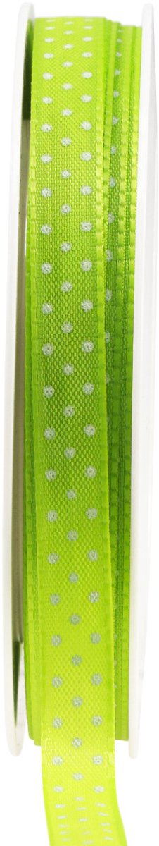 Cadeaulint gestippeld sierlint mei groen 10mm 25m