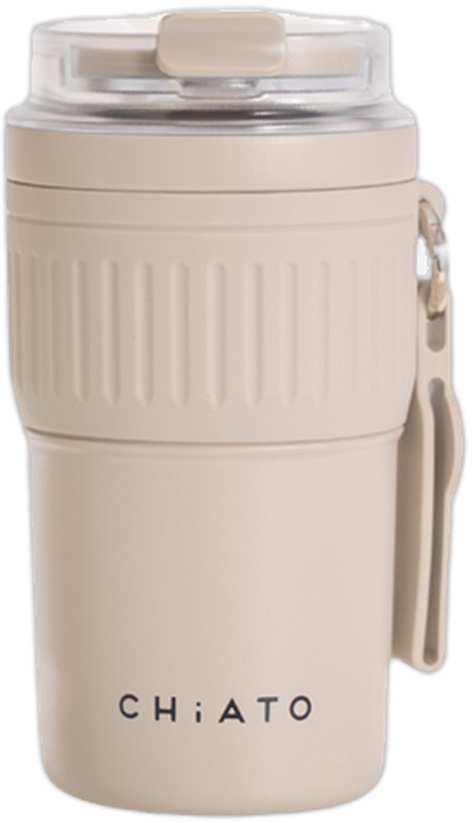 CHiATO Home hotSIP Oat Cream geïsoleerde reisbeker, 400 ml – Crème