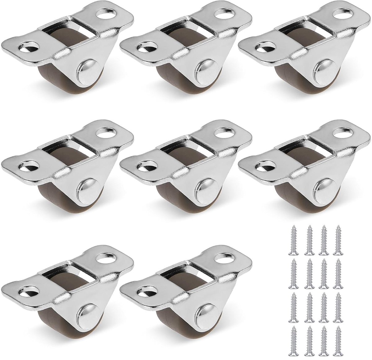 Roulettewiel - Zwart - 1,2 cm - Rubberen Miniwiel met Stalen Bovenplaat - Voor Kleine Meubels en Apparaten