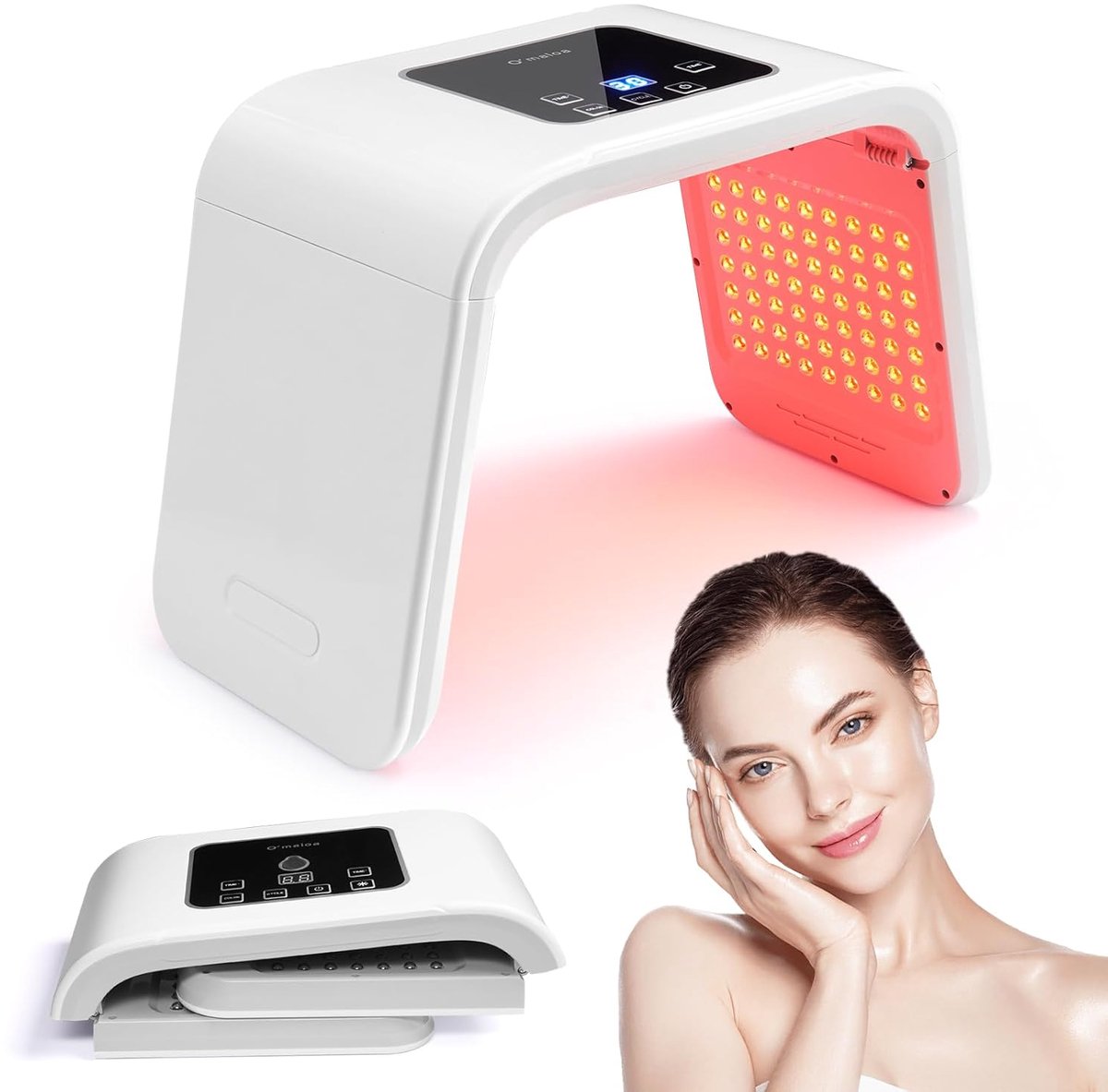 LED-lichttherapiemasker voor het Gezicht – 7 Lichtkleuren, 162 LED's, Opvouwbaar en Draagbaar – Voor Thuis en Salon