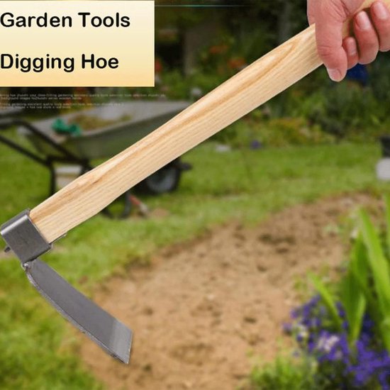 Tuinschoffel- tuingereedschap- schoffel en hark- handschoffel met houten handvat voor het losmaken van de grond en het wieden van onkruid (1 stuk). van Tuinschoffel. — afbeelding 3