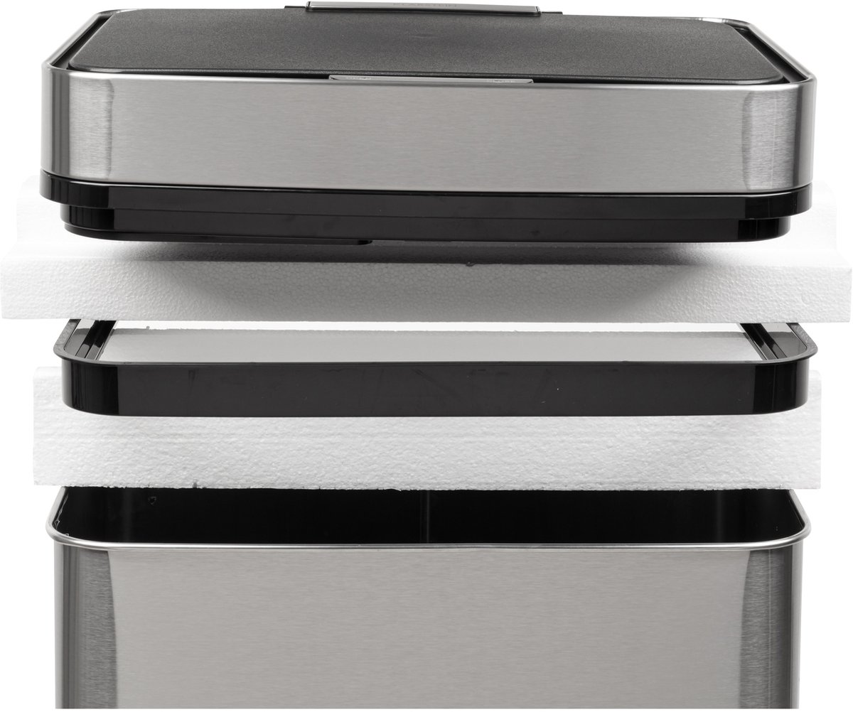 Touchless vuilverzamelaar sensor 72L 4 containers ABS/ PP/ rvs