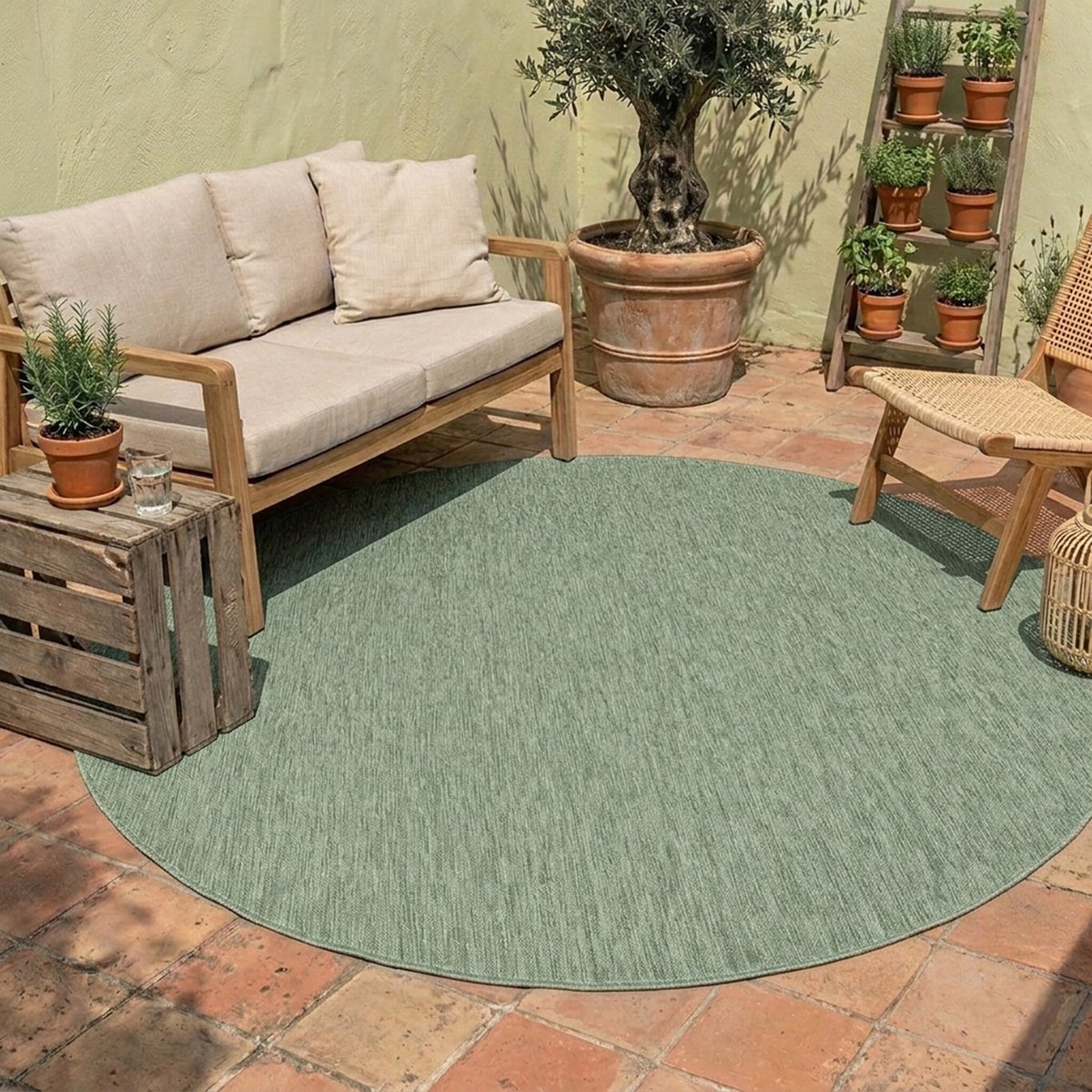 NATURL. Rond buitenkleed - Costa Groen - Ø 160cm