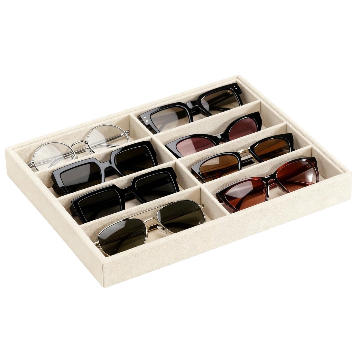 Solidchoice - Organizer voor Zonnebrillen met 8 Compartimenten en Lades
