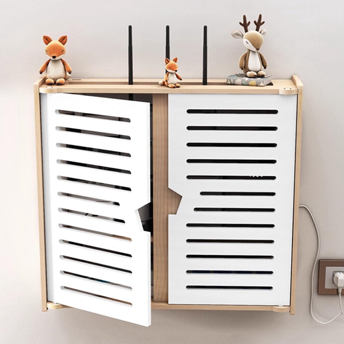 Solidchoice - Wandmontage Modemhouder voor WiFi Router met Opbergruimte