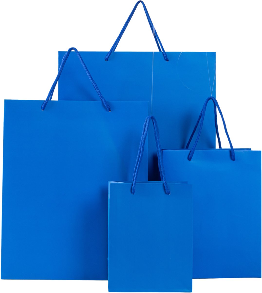 24x Luxe Papieren Koordtassen Donkerblauw – 18x23x10 cm – Stevige Cadeautassen & Verpakkingstassen