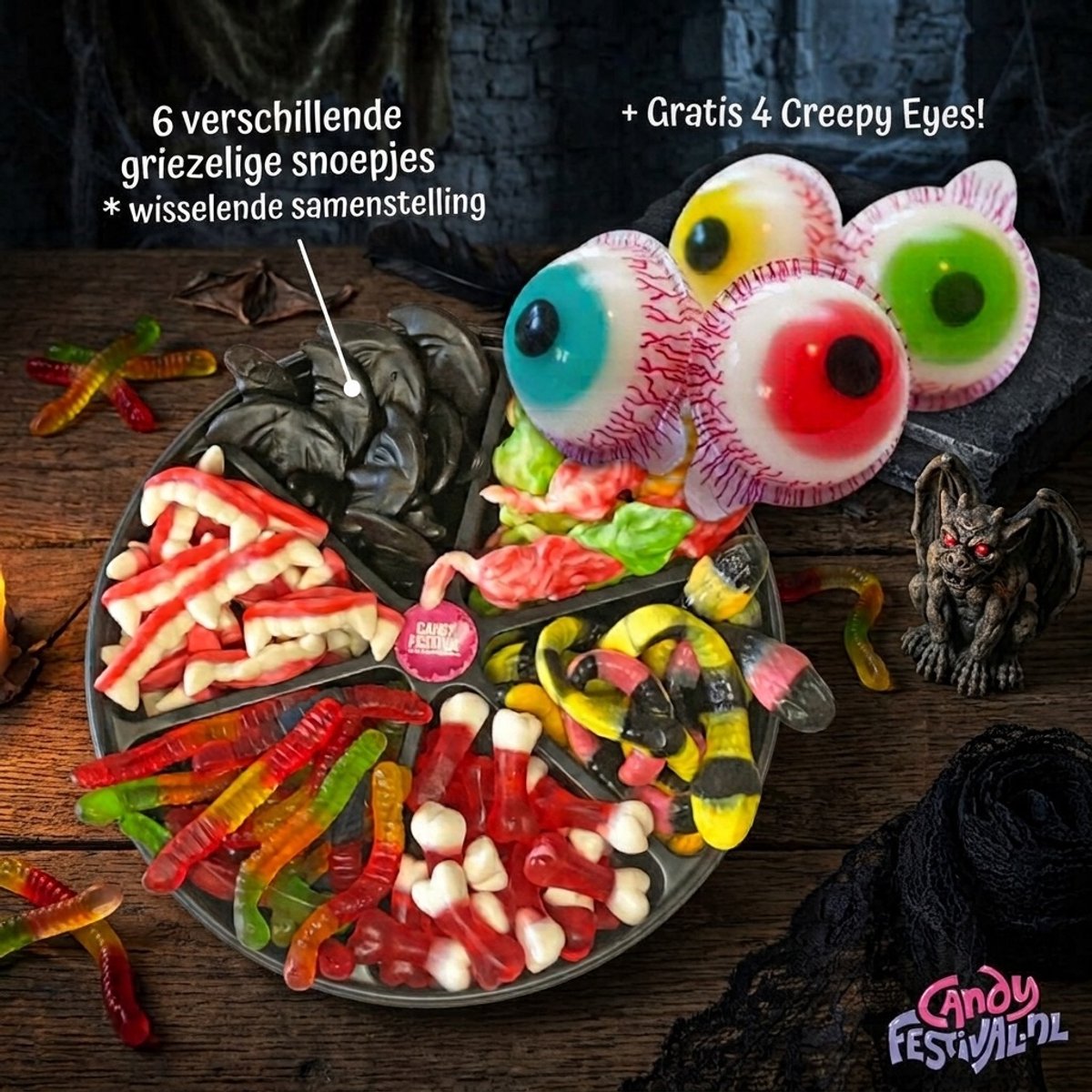 Halloween Candy Platter + 4 Gratis Creepy Eyes