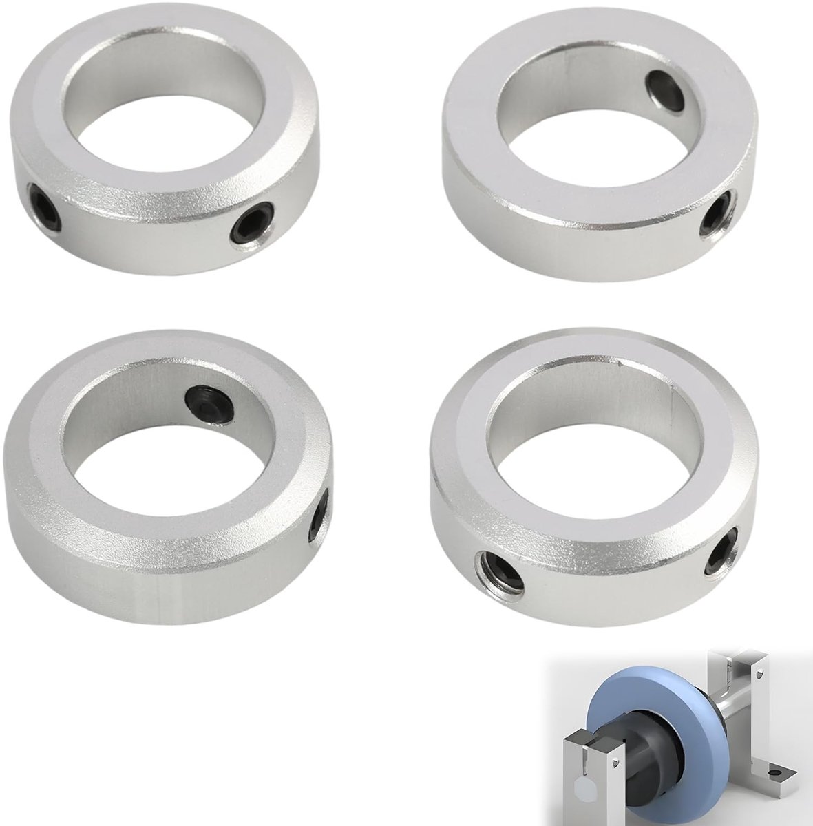 Solidchoice - Set van 4 As Vergrendelringen 20mm