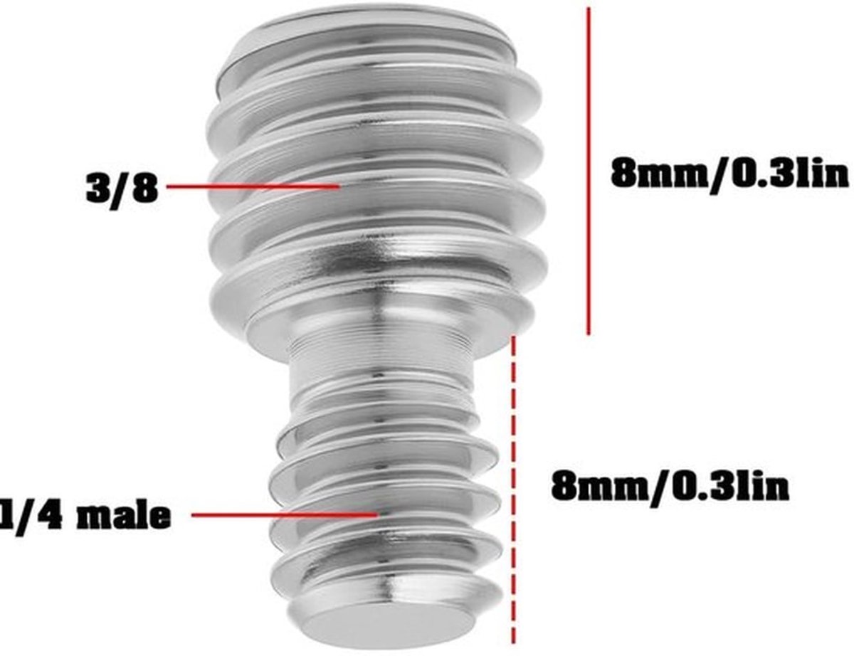 4 Stuks Mannelijke Adapter Schroeven voor Statief en Quick Release