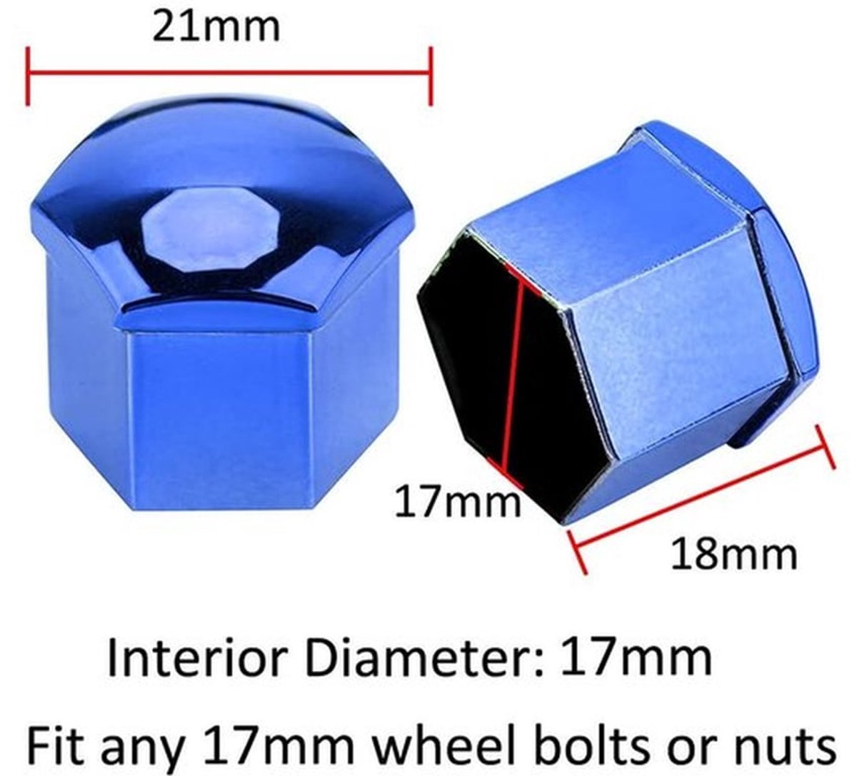 Wielmoer Cap 17mm - 20 Stuks - Duurzaam - Stofdichte Bescherming - Eenvoudig te Installeren - Hoogwaardig Plastic - Wielmoerdop