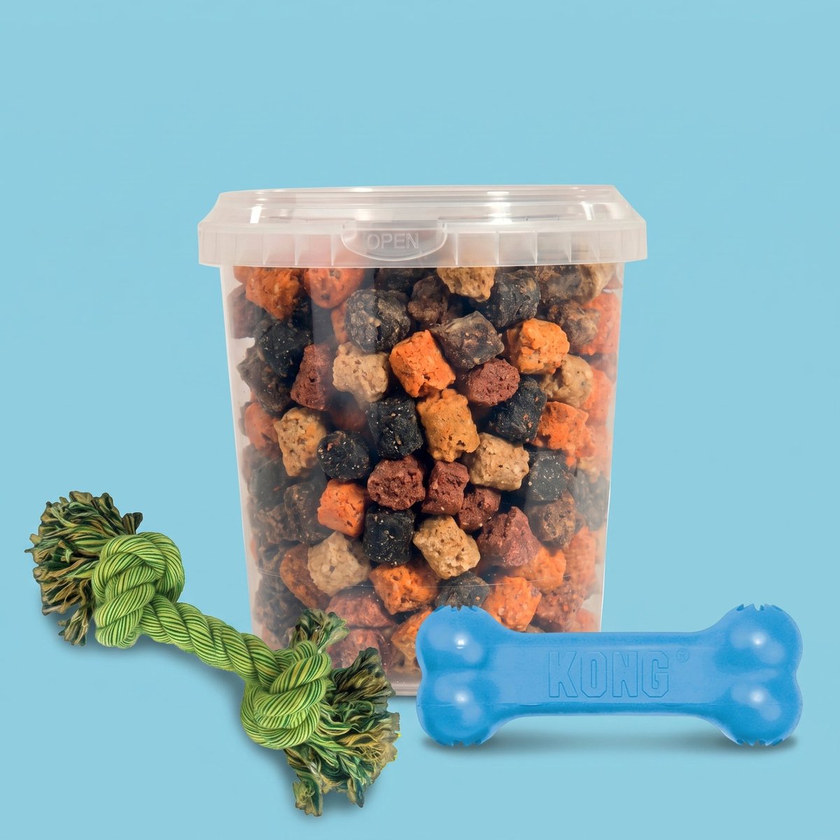 Combideal: Kong Puppy Goodie Bone Kauwbot + Mixtrainers Emmer 850 ml + Stevig flostouw thumbnail 2
