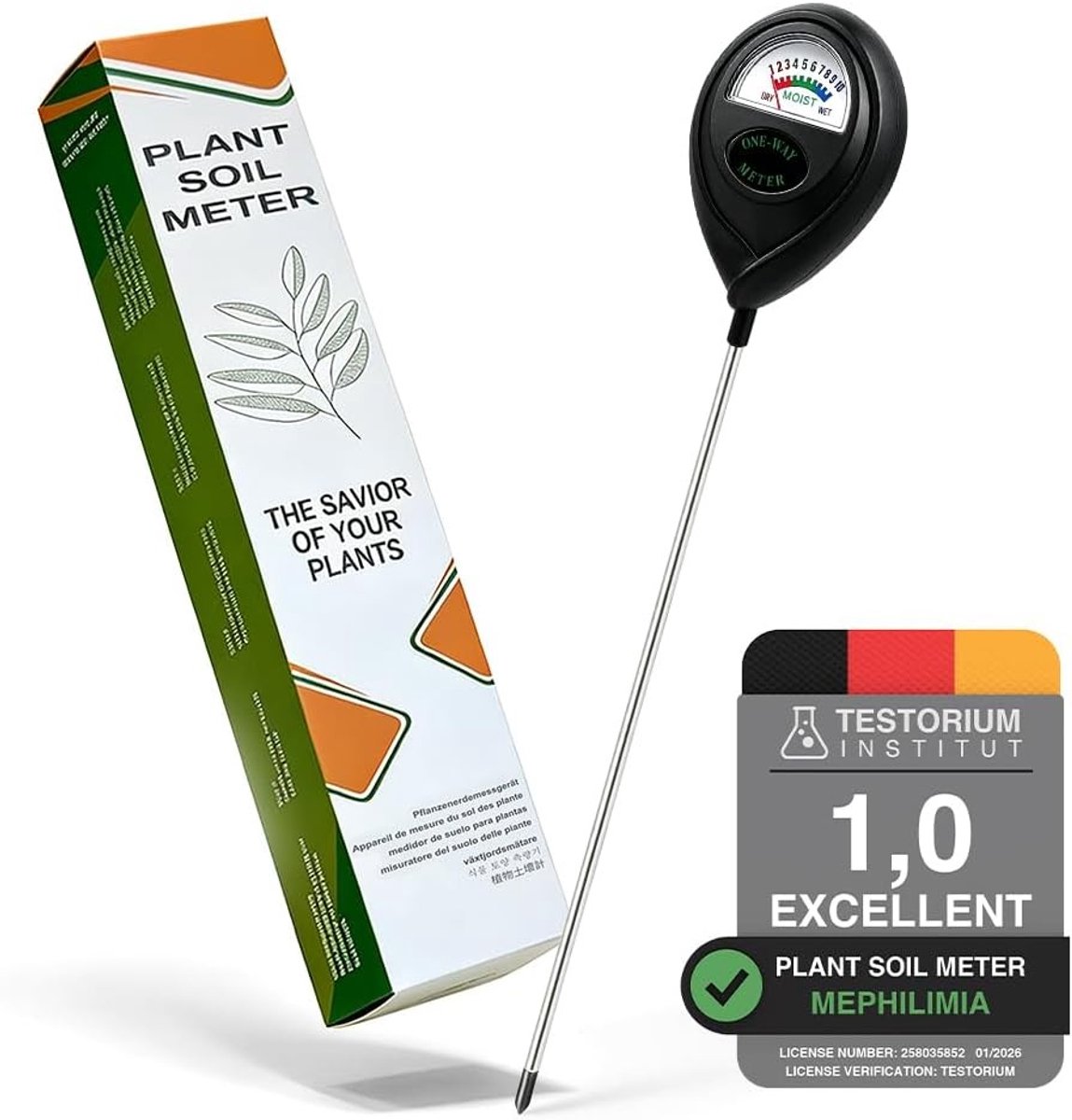 Bodemtester - Geen Batterijen Nodig - Lange Sonde - Vochtigheidsmeter voor Tuin en Landbouw