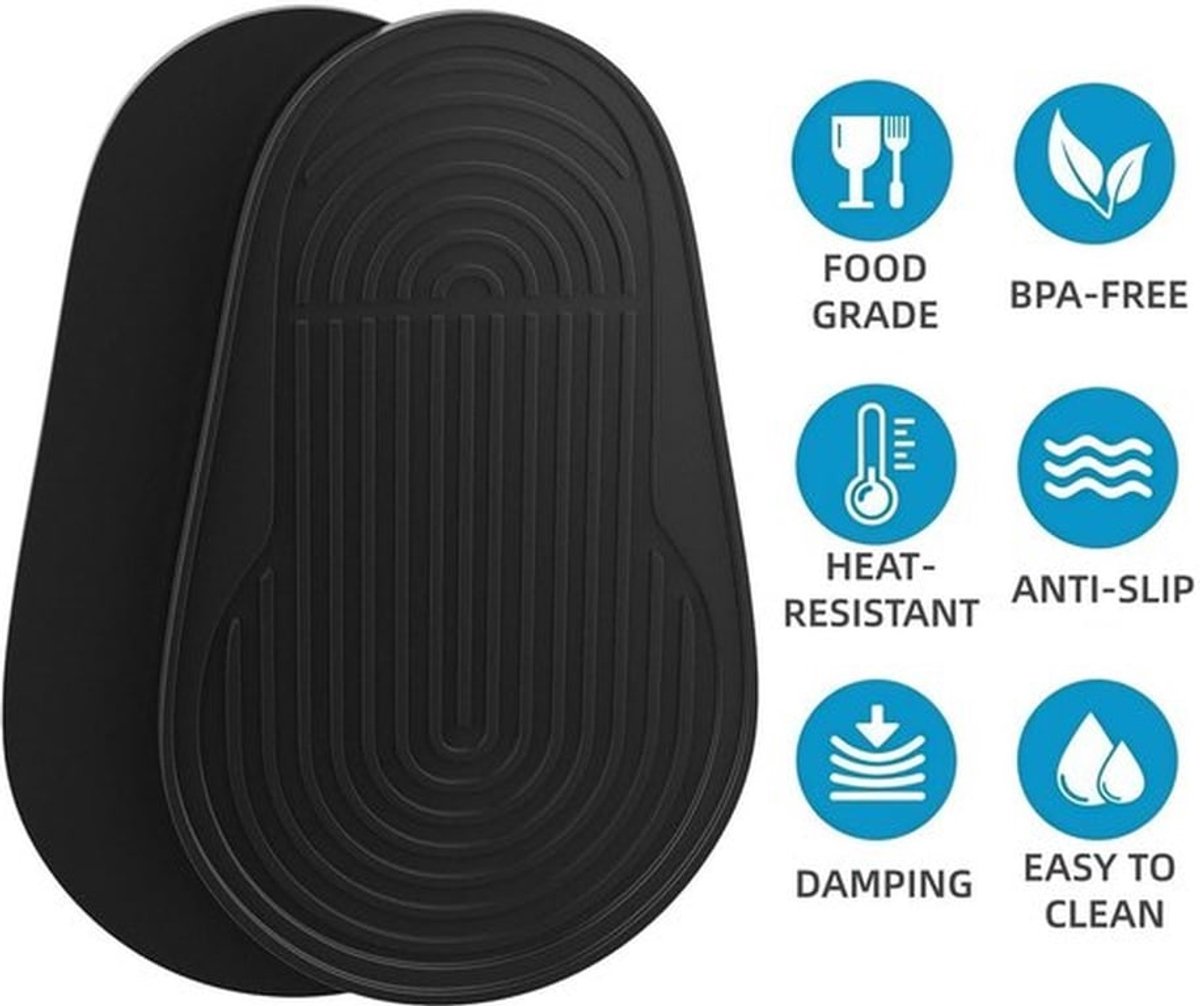 Afdruipmat Siliconen - Waterdicht - Antislip - Hittebestendig - Druippad - Reinigingsborstel - 30 x 18,2 cm