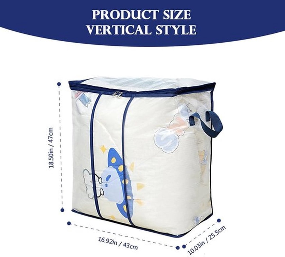 Opbergzak Waterdicht - Opbergdoos Kleding - Opbergzakken Duvet - Opbergdoos Transparant - Opbergzak met Handvat - 43x25,5x47 cm