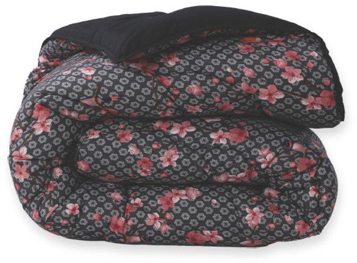 Dekbed Zonder Overtrek Japon Black | Easy Dekbed Uni | 200x200/220cm + 2 Kussenslopen 60x70cm