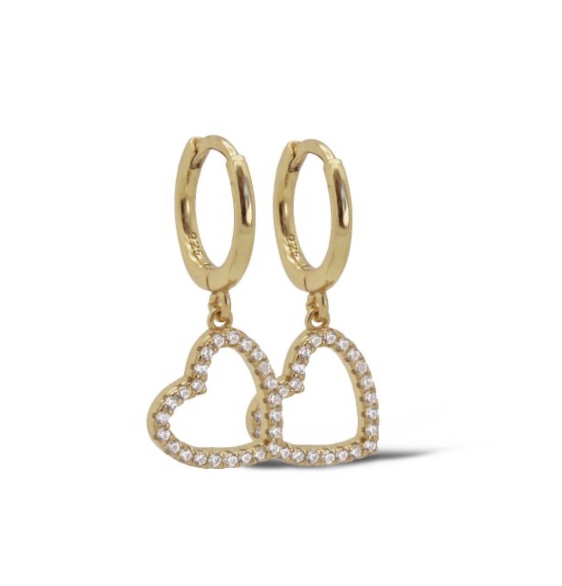 Karma - Jewelry - oorstekers - statement - oorbellen - Symbols XL Lillies flower earrings - Zirkonia - 925 sterling zilver - 14 karaat gouden plating - 2.5 CM