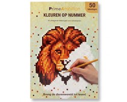 PrimeAmbition Kleuren op Nummer - Kleurboek voor Volwassenen - De Dierenwereld - 50 Tekeningen