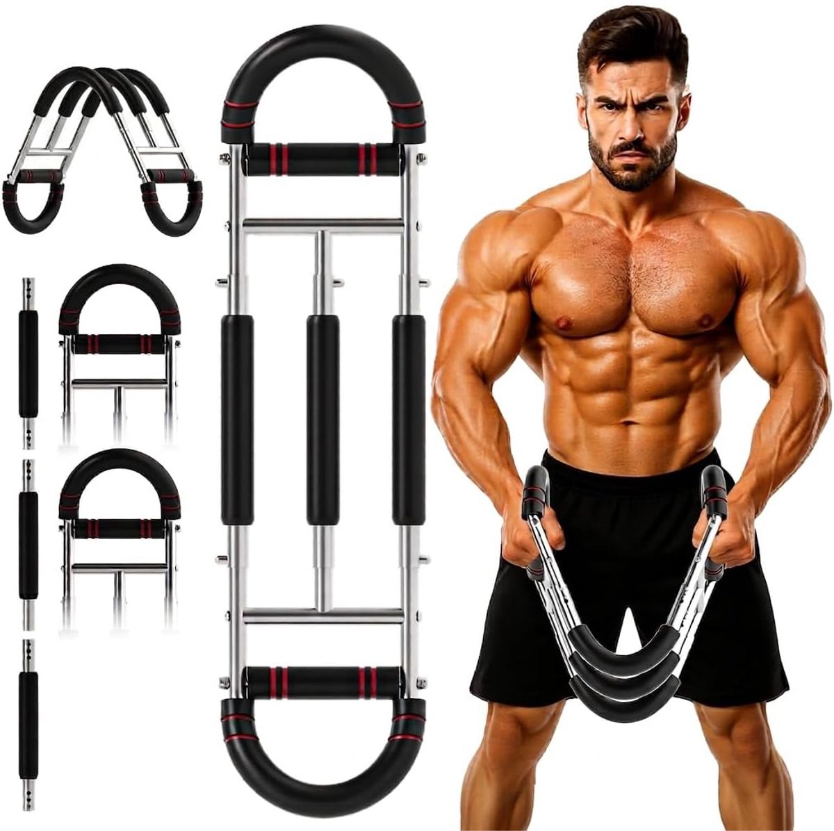 Twister Arm Trainer - Trainingsapparatuur Voor De Borstspieren - Verstelbare Borsttrainer Met Drie Veren - Fitnessapparaat