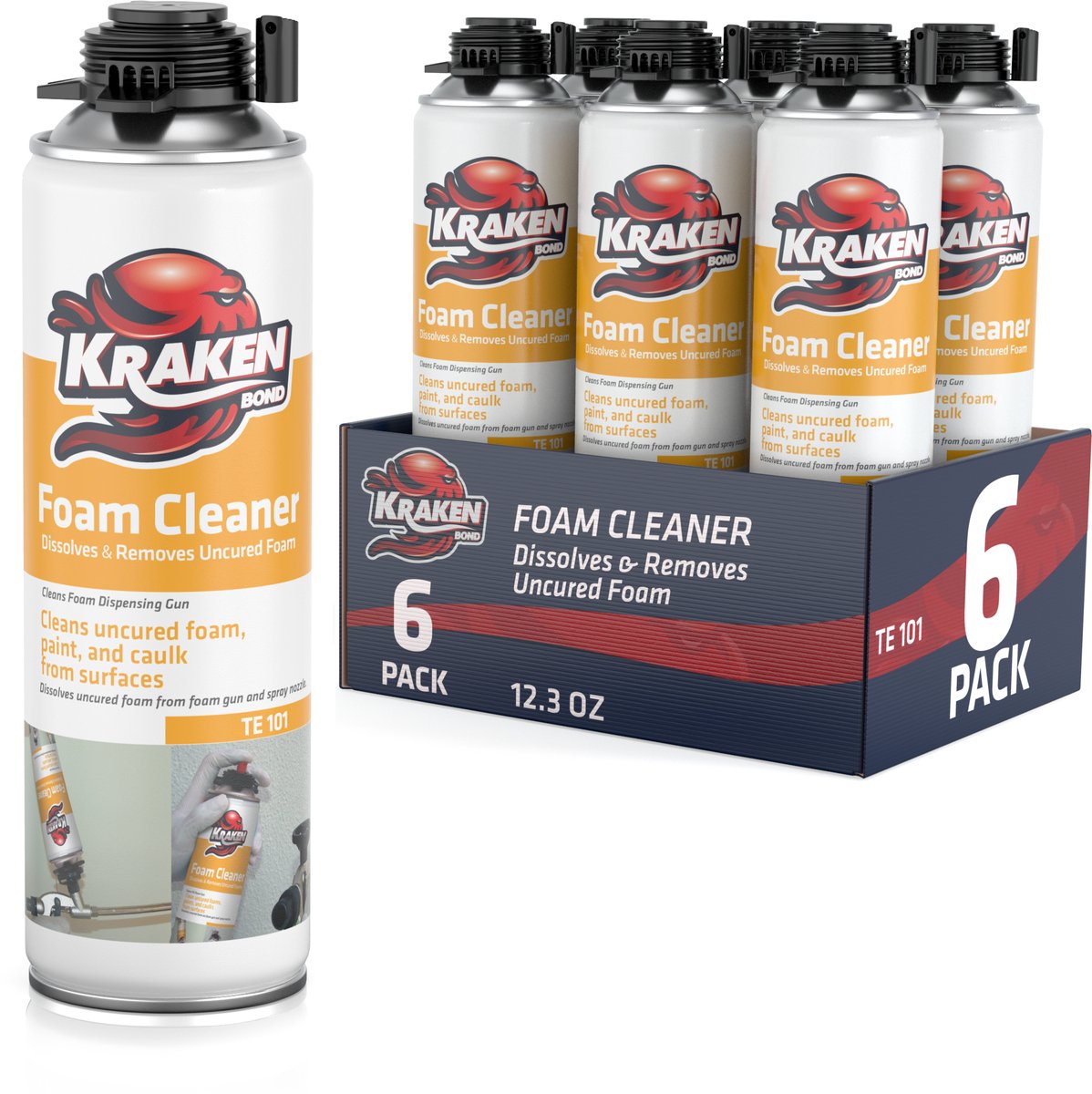 Kraken Bond PU-schuimreiniger 348g - Reiniger voor pistoolschuim - NBS Adapter - 6x Spuitkop - Bouw & Montage