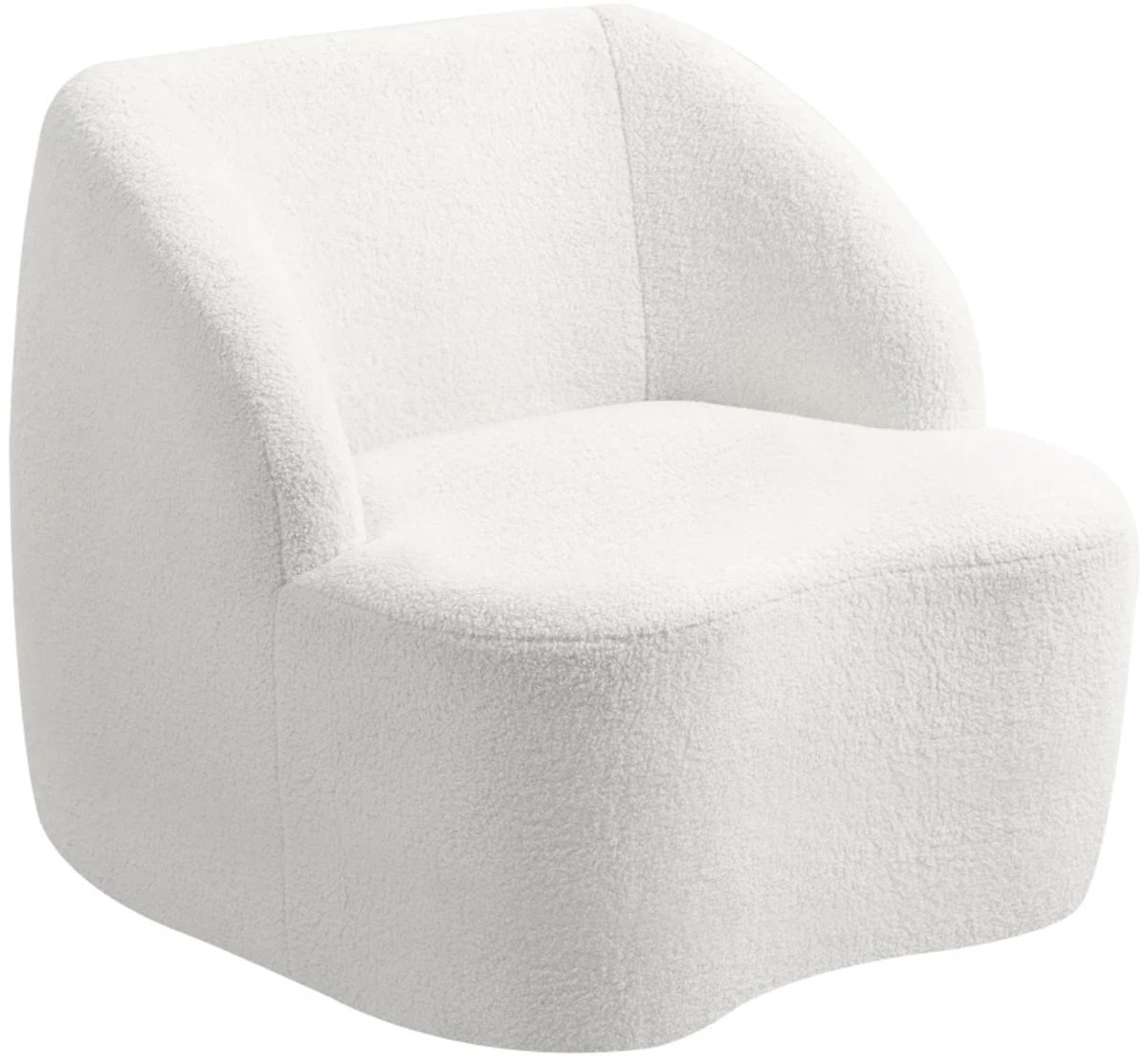 Fauteuil - Moderne Fauteuil - Fleece Vulling - Gezellig Gestoffeerd - Voor Woonkamer, Slaapkamer en Thuiskantoor - Crèmewit