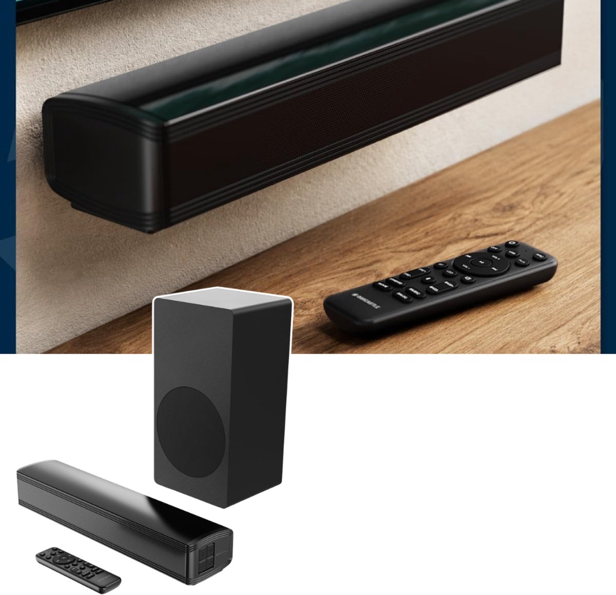 Zavio® Soundbar met Subwoofer en Surroundgeluid - TV Speaker - Home Cinema